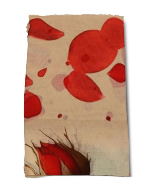 Pañuelo con estampado floral D'Aniello de color Red