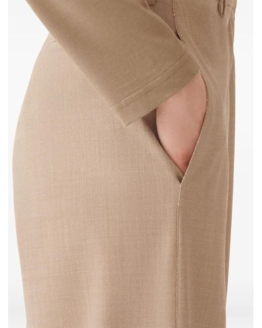 Fabiana Filippi Natural Side-Stripe Trousers