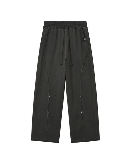 Izzue Gray Drawstring-Fastening Palazzo Pants
