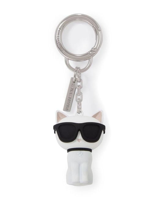 Karl Lagerfeld White Ikonik 3d Choupette Keychain