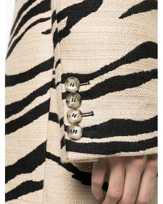 Stella McCartney White Tiger-Print Double-Breasted Coat