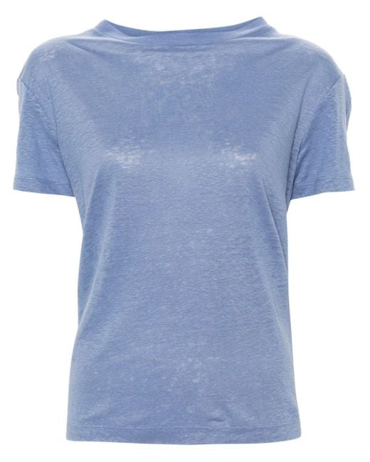 Vince Blue Short-sleeve Linen T-shirt
