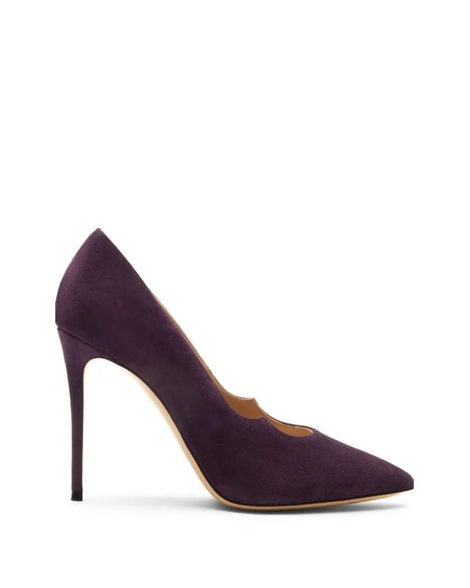 Casadei Purple Cats Suede Pumps