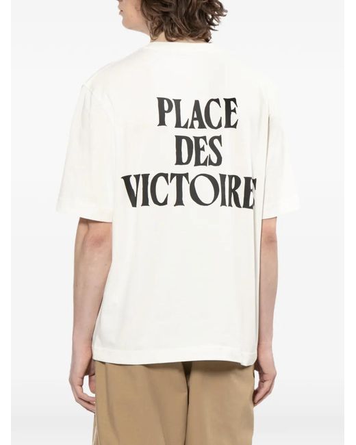 AMI White Ami De Coeur Slogan-Print T-Shirt
