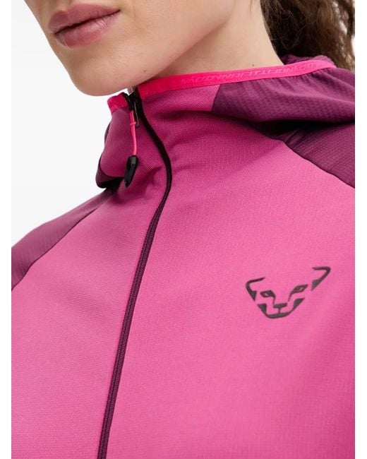 Dynafit Pink Transalper Light Polartec Logo-Print Hooded Jacket