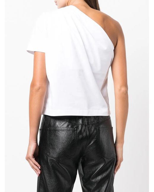 GAUGE81 White One-Shoulder Organic Cotton T-Shirt