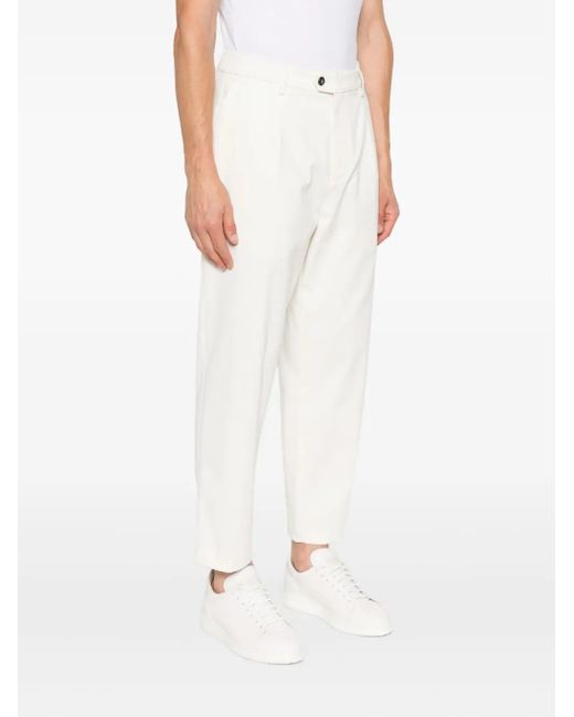 Eleventy White Tapered Trousers for men