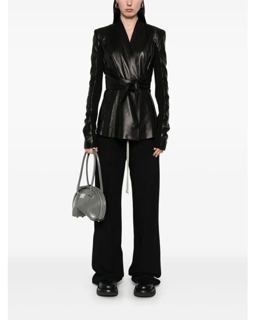 Rick Owens Black Strutter Leather Jacket