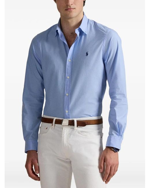 Polo Ralph Lauren Blue Long-Sleeve Oxford Shirt for men