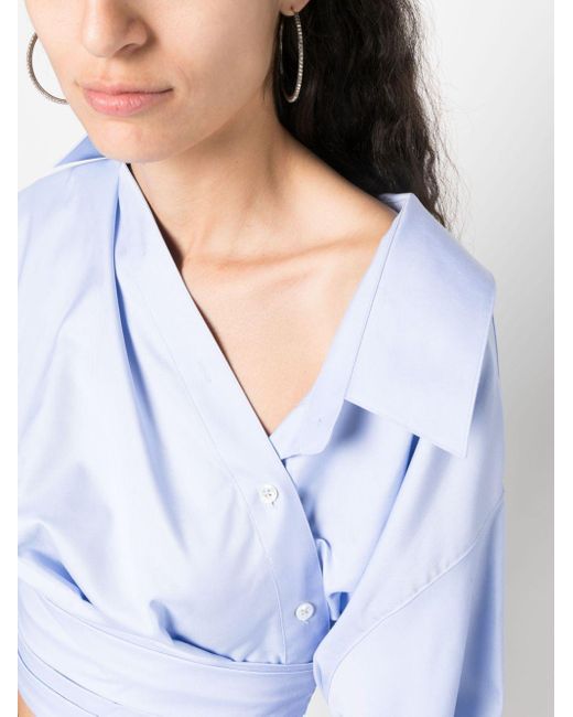 Chemise à design cache-cœur Alexander Wang en coloris Blue