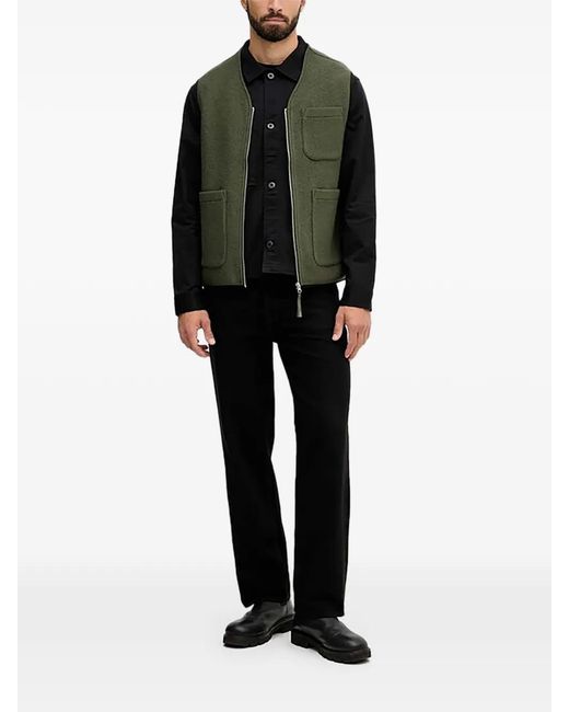 Benetton Green Zip Pockets Jacket for men