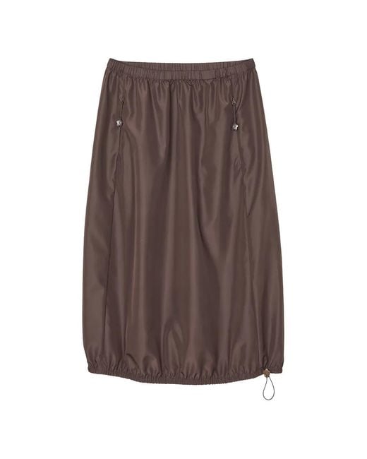 CECILIE BAHNSEN Brown Fie Bubble Midi Skirt