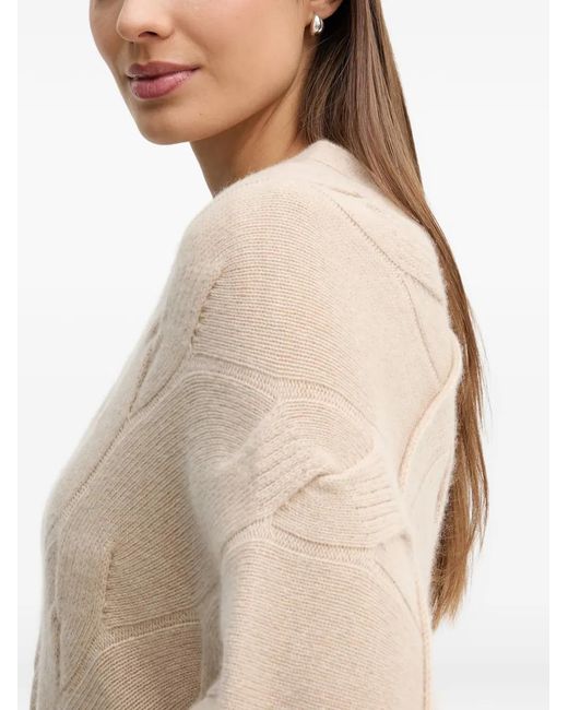 Benetton Natural Cable-Knit Cape