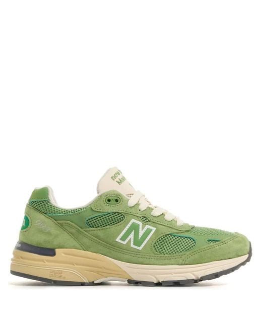 New Balance Green Logo Patch Panelled Sneakers
