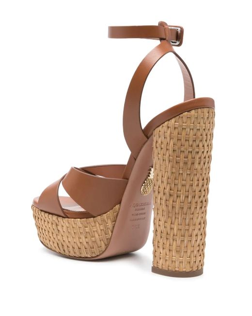 Aquazzura Brown 150Mm Leather Sandals