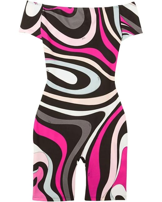 Emilio Pucci Purple Marmo-Print Jumpsuit
