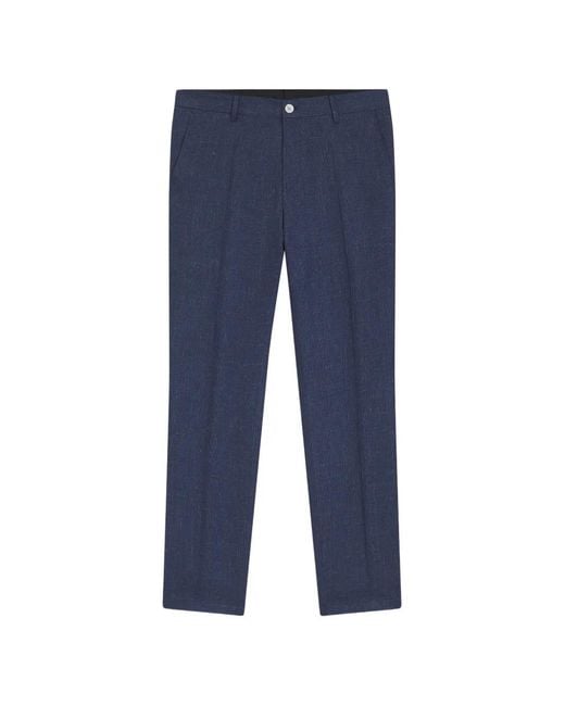 Boss Blue Button-Fastening Trousers for men