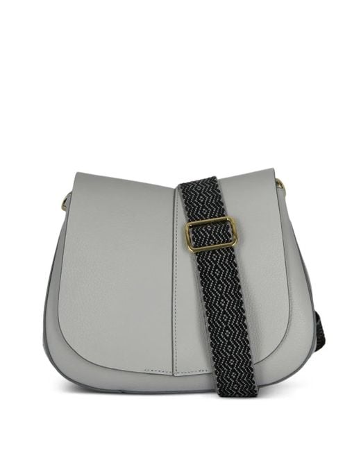 Gianni Chiarini Gray Helena Round Textured-Leather Shoulder Bag