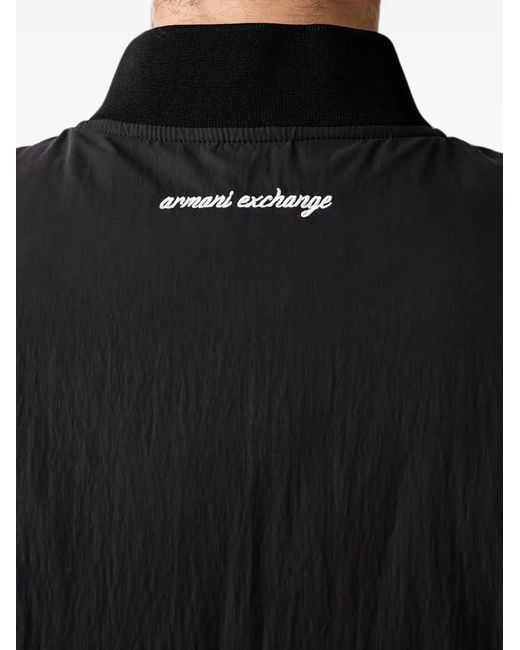 ARMANI EXCHANGE Black Zip-Up Bomber Jacket