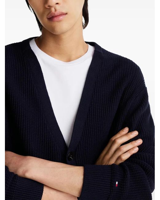 Tommy Hilfiger Blue Structure Global Stripe Cardigan for men