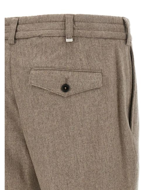 Pantalones con dobladillo vuelto PT Torino de hombre de color Gray