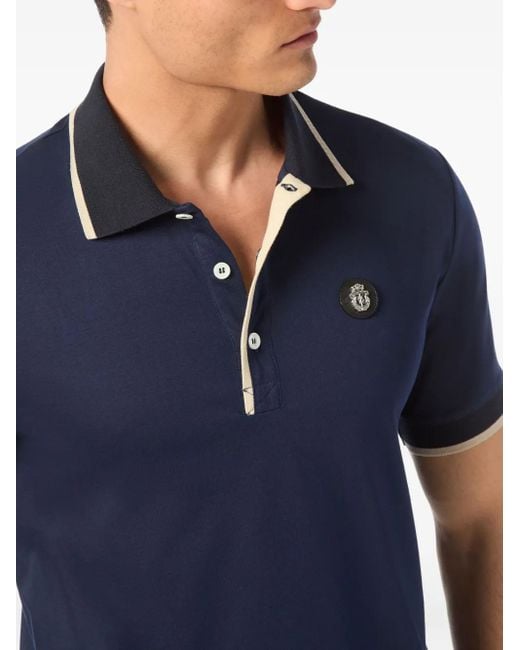 Billionaire Jersey Poloshirt Met Korte Mouwen in het Blue voor heren