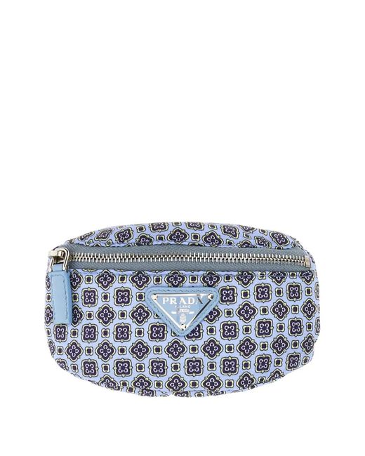 Prada Gray Printed Logo Wallet for men