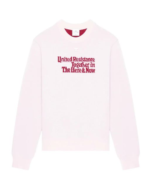 Courreges Pink Jacquard Wool Sweater for men