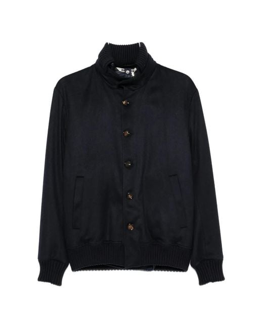 KIRED Black Button-Up Cashmere Jacket for men