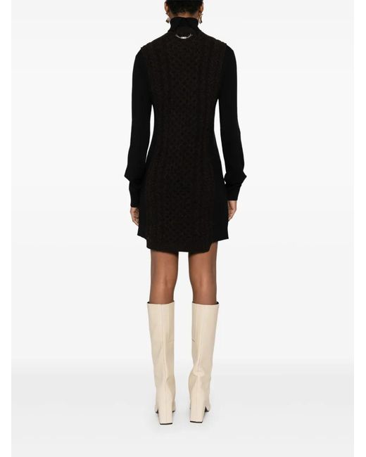 Fendi Black Wool Midi Dress