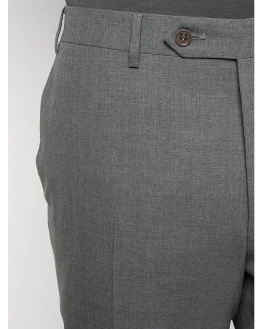 Canali Gray Wool Tailored Trousers for men