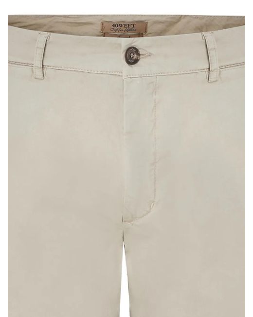 40 Weft Natural Cuffed Shorts for men