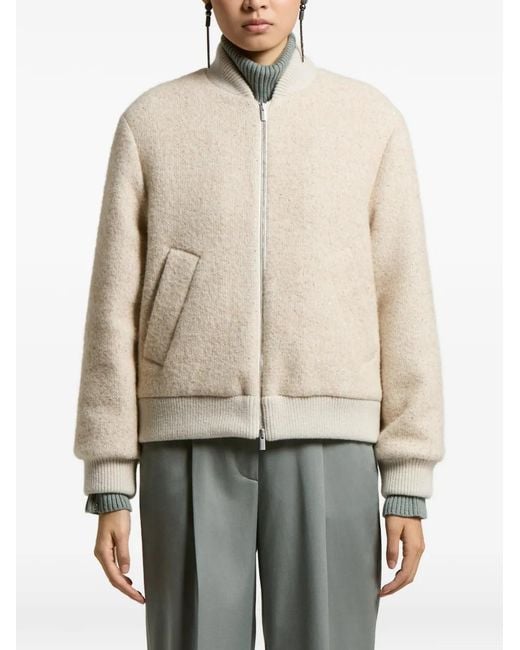 Peserico Natural Zip-Up Bomber Jacket