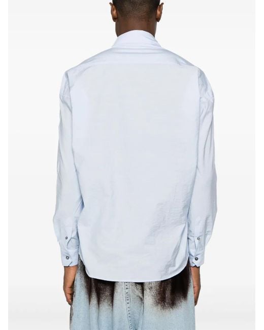 Y. Project Asymmetrisch Shirt Van Katoenblend in het Blue