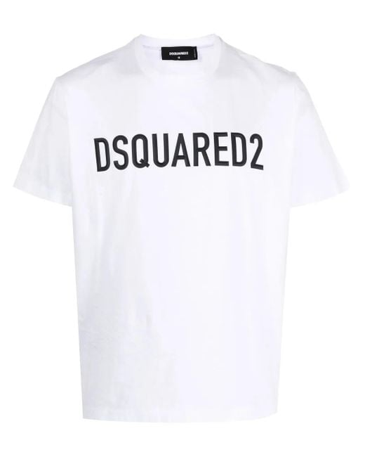DSquared² White Logo Print Cotton T-Shirt for men