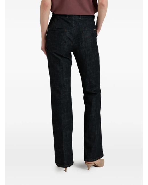 Incotex Black Slim-Fit Wide-Leg Jeans