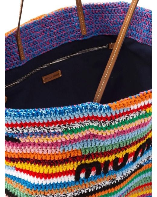 Miu Miu Red Striped Shoulder Bag