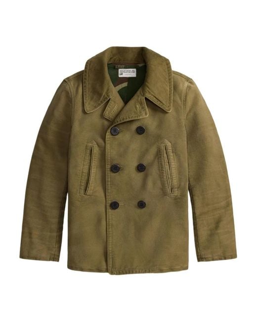 RRL Green Button Corduroy Coat for men
