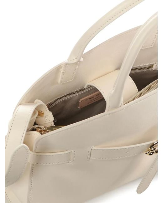 Coccinelle Natural Buckle-Strap Tote Bag