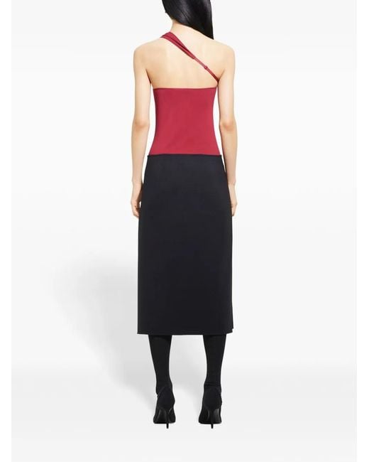 Courreges Red Slash Asymmetrical Top