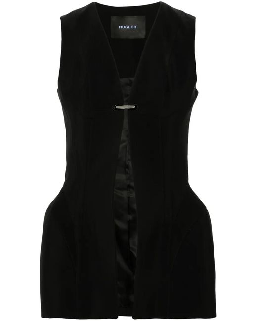 Mugler Black Corseted Pierced Vest