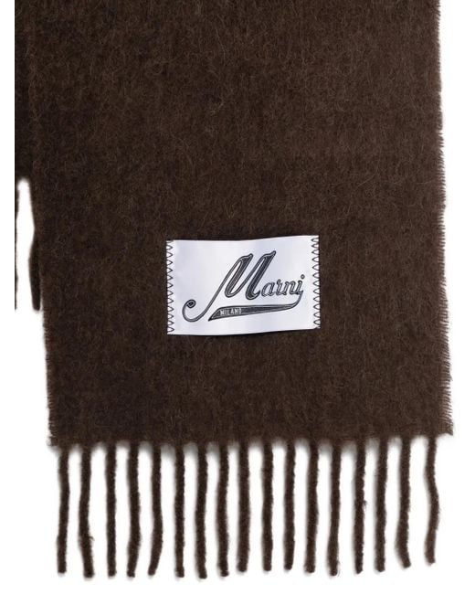 Marni Brown Fringed Scarf