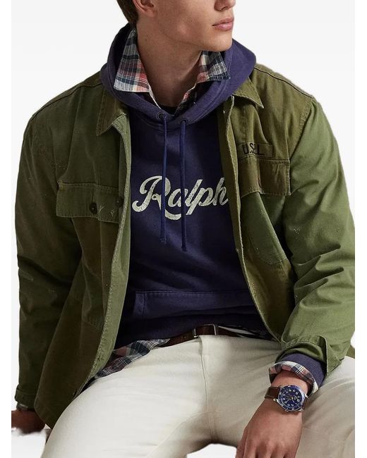 Polo Ralph Lauren Blue Logo-Print Hoodie for men