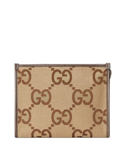 Gucci Leder Clutch mit Jumbo GG in Natur für Herren Lyst DE