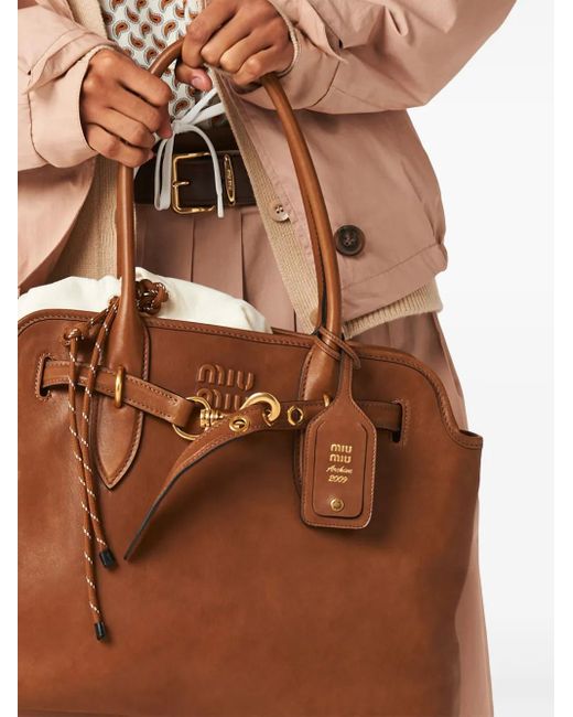Miu Miu Brown Aventure Nappa Leather Bag