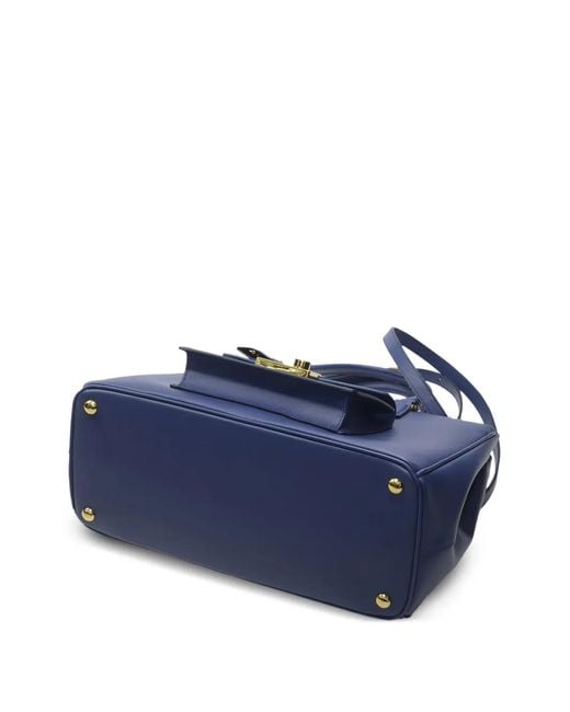 Prada Blue Saffiano Lux Galleria Tote Bag