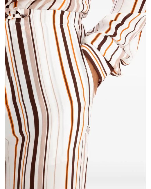 Amir Slama White Striped Drawstring Trousers for men