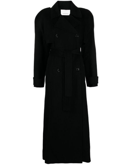 Frankie Shop Black Nikola Padded Trench Coat - Women's - Polyester/cashmere/wool