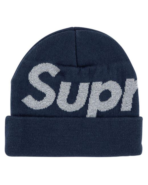 navy blue supreme beanie