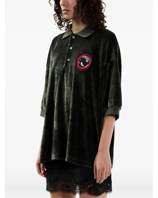 Gcds Black Poloshirt Mit Patch